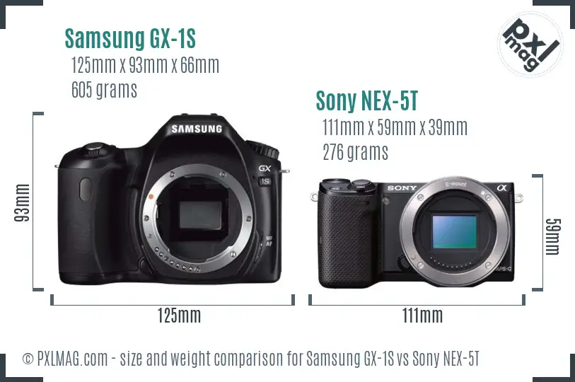 Samsung GX-1S vs Sony NEX-5T size comparison