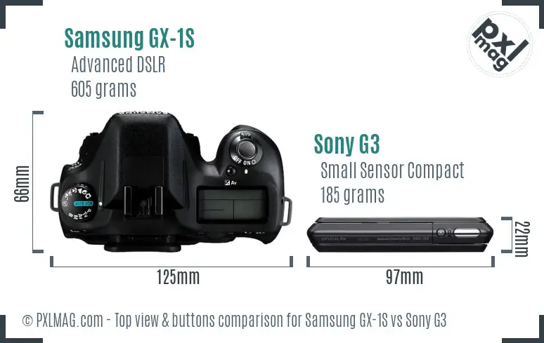 Samsung GX-1S vs Sony G3 top view buttons comparison