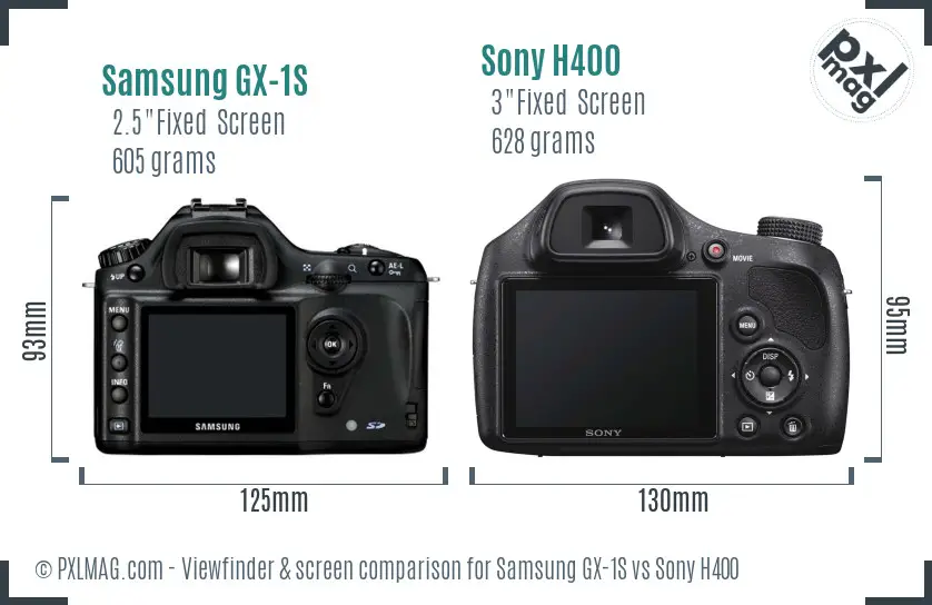 Samsung GX-1S vs Sony H400 Screen and Viewfinder comparison