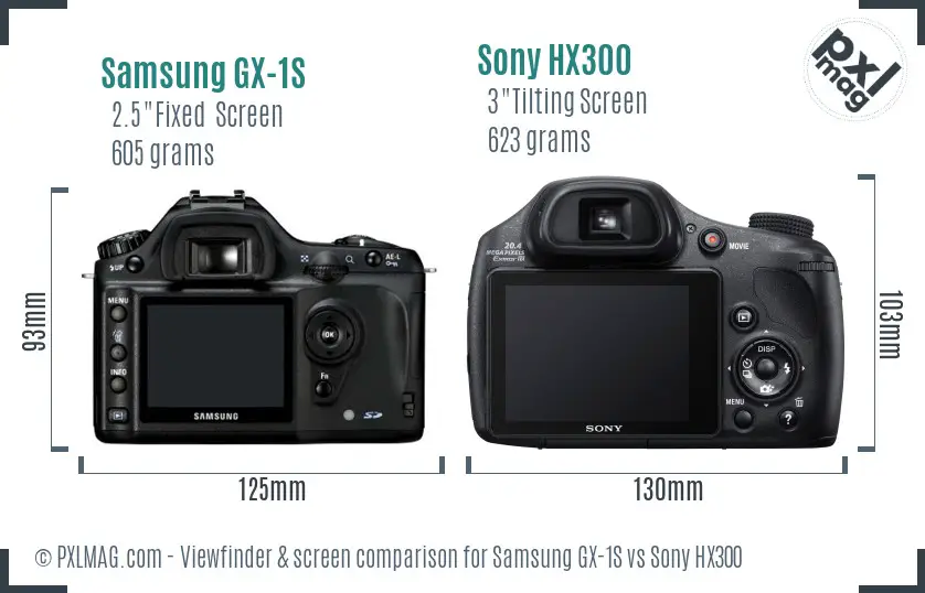 Samsung GX-1S vs Sony HX300 Screen and Viewfinder comparison