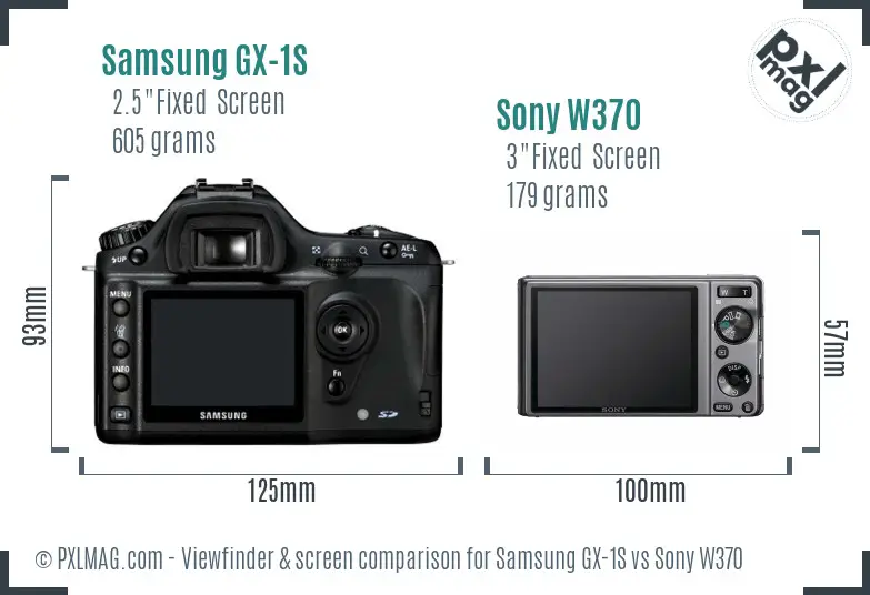 Samsung GX-1S vs Sony W370 Screen and Viewfinder comparison