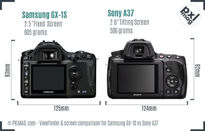 Samsung GX-1S vs Sony A37 Screen and Viewfinder comparison