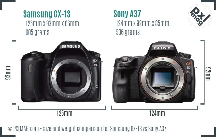 Samsung GX-1S vs Sony A37 size comparison