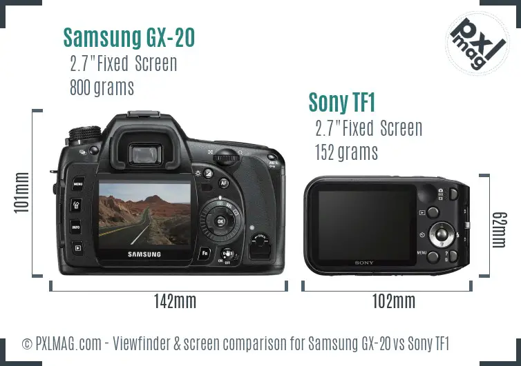 Samsung GX-20 vs Sony TF1 Screen and Viewfinder comparison