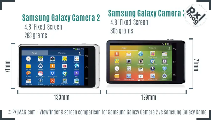 Samsung Galaxy Camera 2 vs Samsung Galaxy Camera 3G Screen and Viewfinder comparison