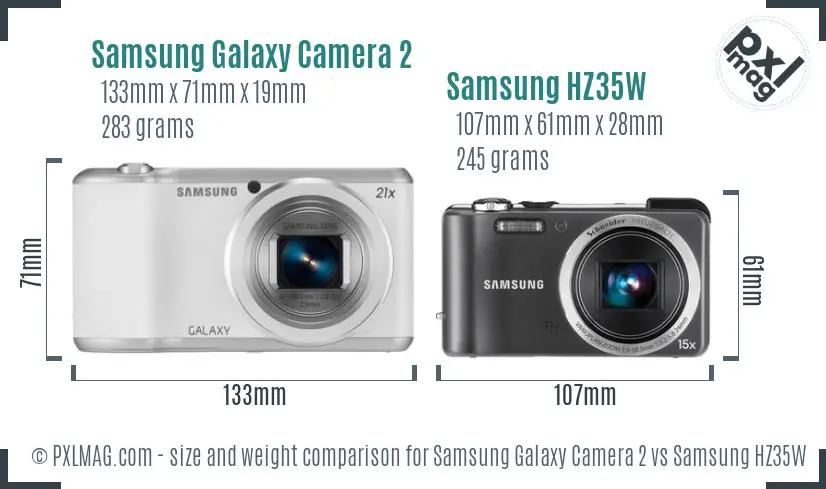 Samsung Galaxy Camera 2 vs Samsung HZ35W size comparison