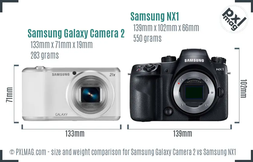Samsung Galaxy Camera 2 vs Samsung NX1 size comparison