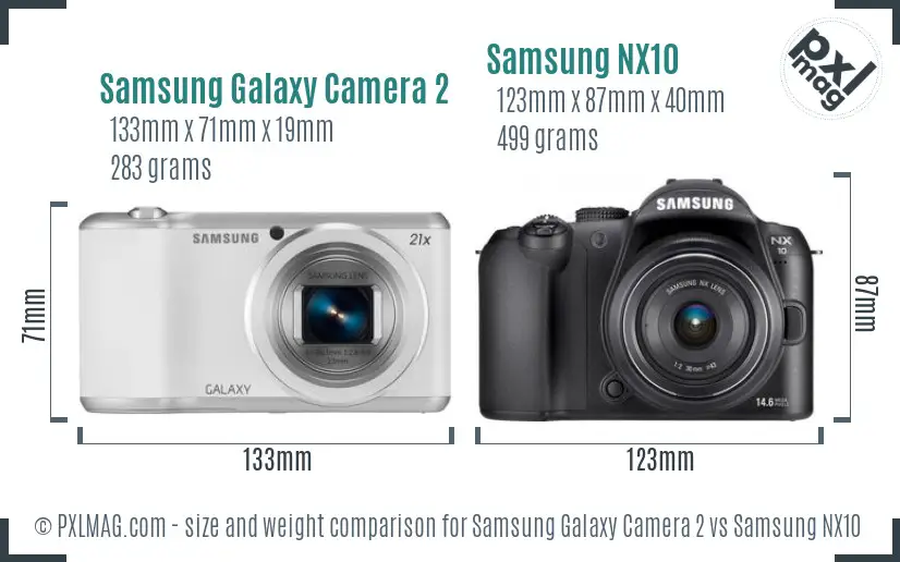 Samsung Galaxy Camera 2 vs Samsung NX10 size comparison