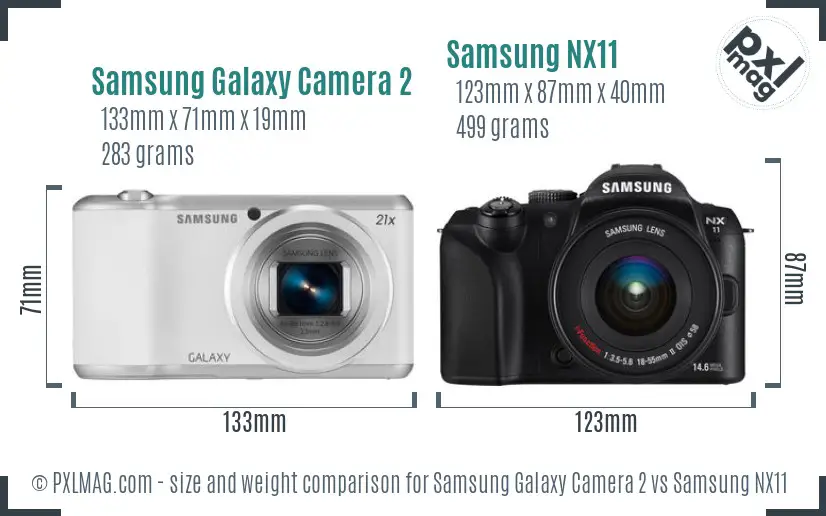 Samsung Galaxy Camera 2 vs Samsung NX11 size comparison