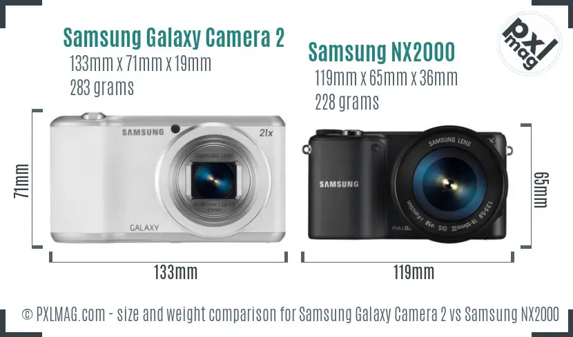 Samsung Galaxy Camera 2 vs Samsung NX2000 size comparison