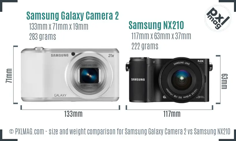 Samsung Galaxy Camera 2 vs Samsung NX210 size comparison