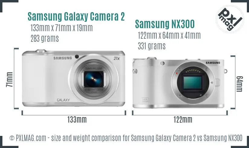 Samsung Galaxy Camera 2 vs Samsung NX300 size comparison