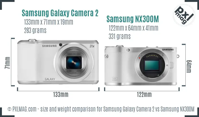 Samsung Galaxy Camera 2 vs Samsung NX300M size comparison