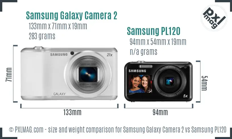 Samsung Galaxy Camera 2 vs Samsung PL120 size comparison