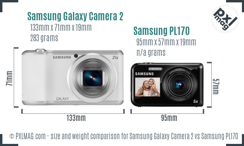 Samsung Galaxy Camera 2 vs Samsung PL170 size comparison