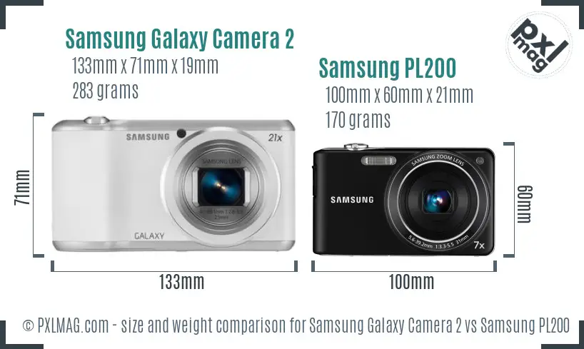 Samsung Galaxy Camera 2 vs Samsung PL200 size comparison