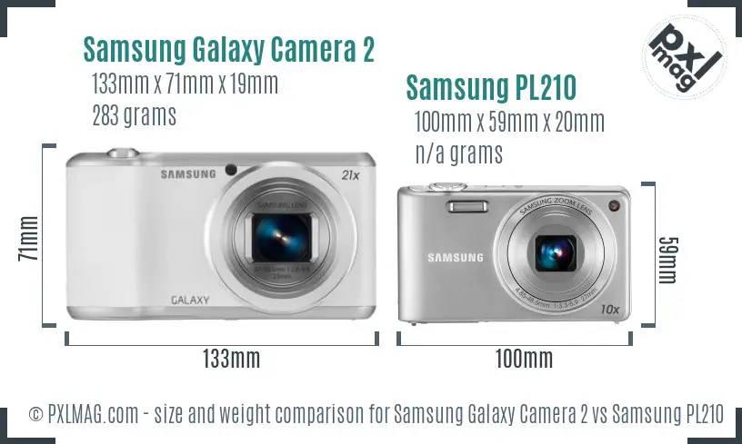 Samsung Galaxy Camera 2 vs Samsung PL210 size comparison