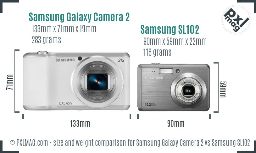 Samsung Galaxy Camera 2 vs Samsung SL102 size comparison Samsung Galaxy Camera 2 vs Samsung SL102 size comparison