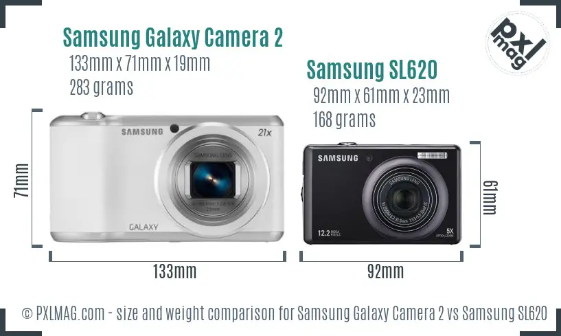 Samsung Galaxy Camera 2 vs Samsung SL620 size comparison