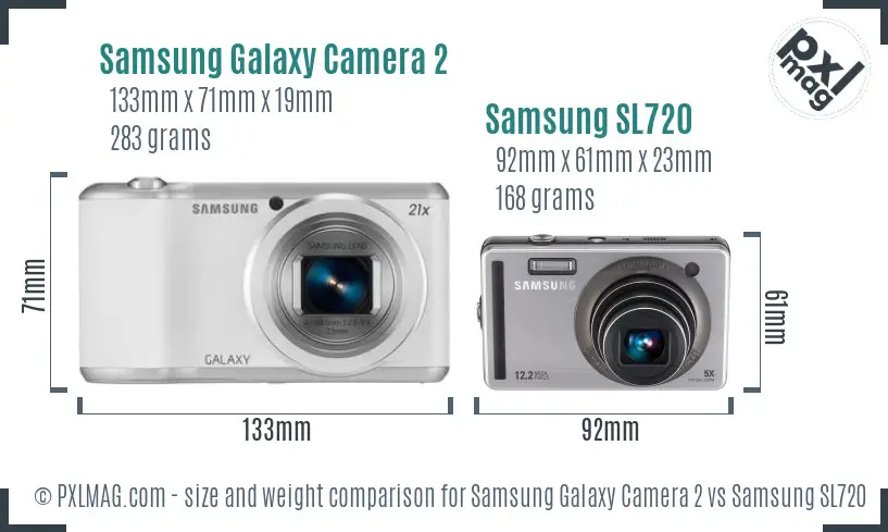 Samsung Galaxy Camera 2 vs Samsung SL720 size comparison