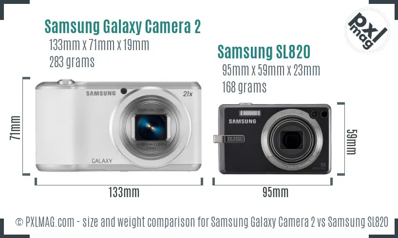 Samsung Galaxy Camera 2 vs Samsung SL820 size comparison Samsung Galaxy Camera 2 vs Samsung SL820 size comparison