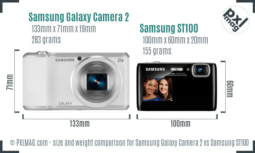 Samsung Galaxy Camera 2 vs Samsung ST100 size comparison