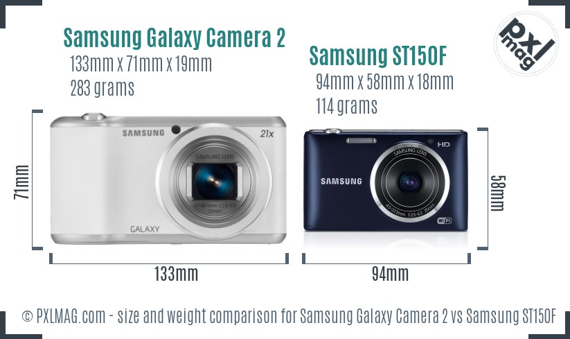 Samsung Galaxy Camera 2 vs Samsung ST150F size comparison