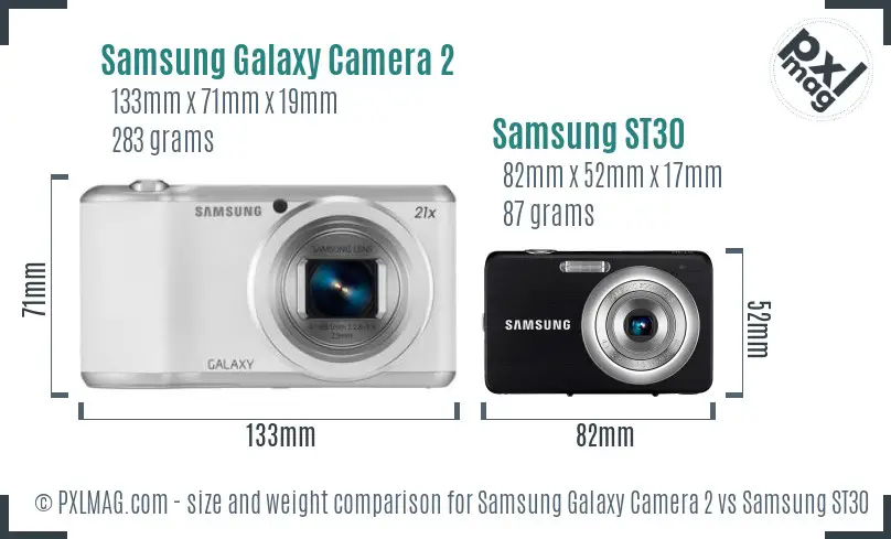 Samsung Galaxy Camera 2 vs Samsung ST30 size comparison Samsung Galaxy Camera 2 vs Samsung ST30 size comparison