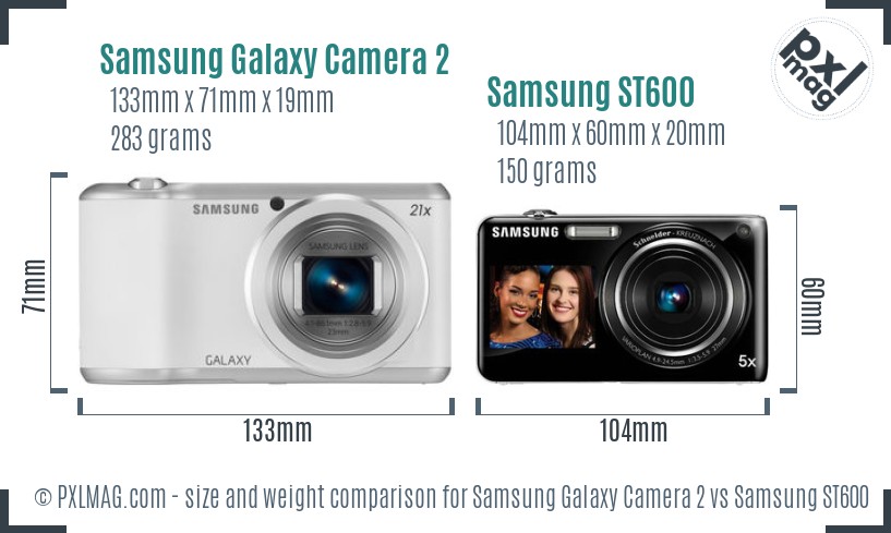 Samsung Galaxy Camera 2 vs Samsung ST600 size comparison