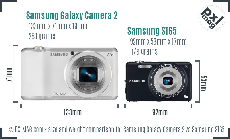 Samsung Galaxy Camera 2 vs Samsung ST65 size comparison