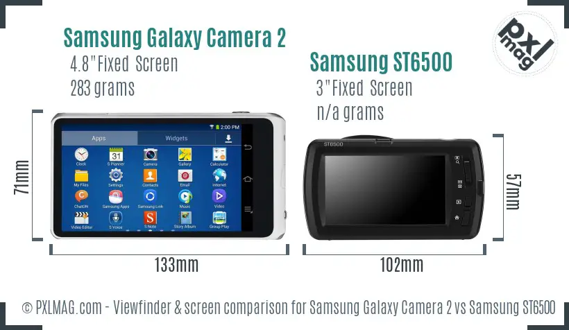 Samsung Galaxy Camera 2 vs Samsung ST6500 Screen and Viewfinder comparison