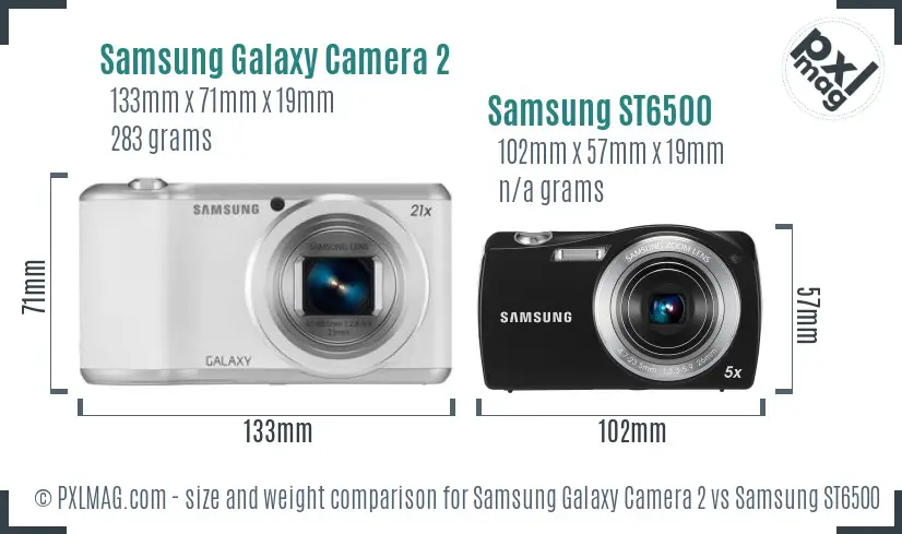 Samsung Galaxy Camera 2 vs Samsung ST6500 size comparison
