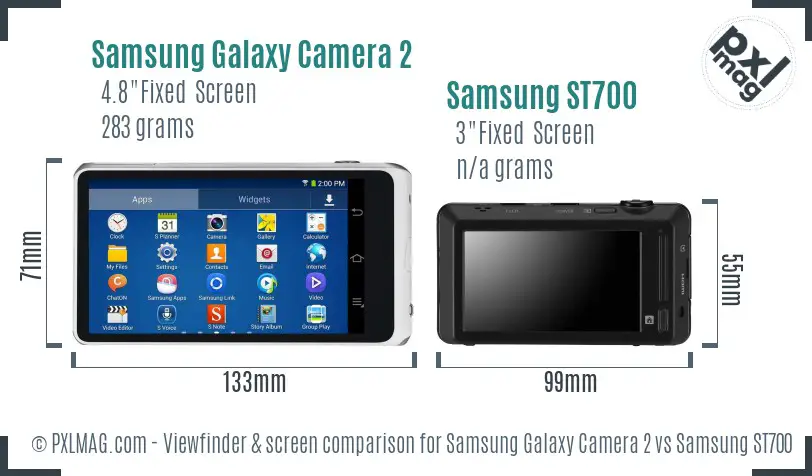 Samsung Galaxy Camera 2 vs Samsung ST700 Screen and Viewfinder comparison Samsung Galaxy Camera 2 vs Samsung ST700 Screen and Viewfinder comparison