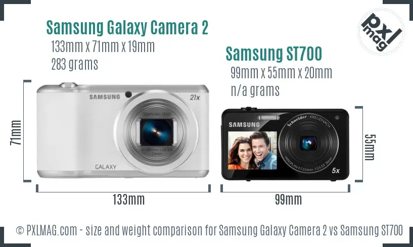 Samsung Galaxy Camera 2 vs Samsung ST700 size comparison Samsung Galaxy Camera 2 vs Samsung ST700 size comparison