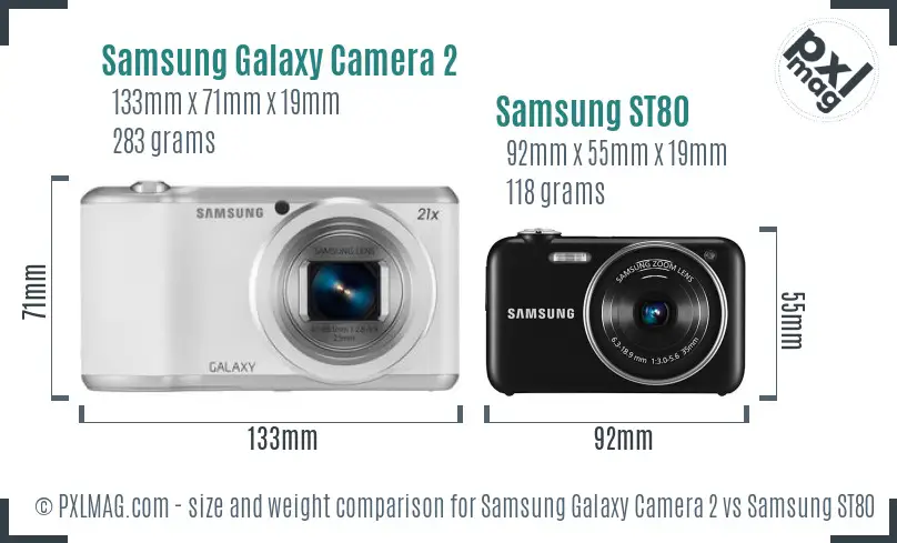 Samsung Galaxy Camera 2 vs Samsung ST80 size comparison