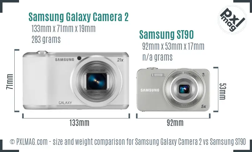 Samsung Galaxy Camera 2 vs Samsung ST90 size comparison