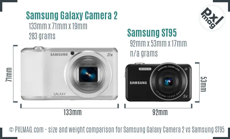 Samsung Galaxy Camera 2 vs Samsung ST95 size comparison