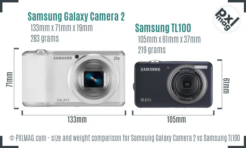 Samsung Galaxy Camera 2 vs Samsung TL100 size comparison