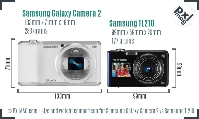 Samsung Galaxy Camera 2 vs Samsung TL210 size comparison