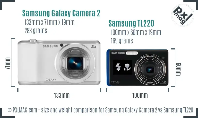 Samsung Galaxy Camera 2 vs Samsung TL220 size comparison