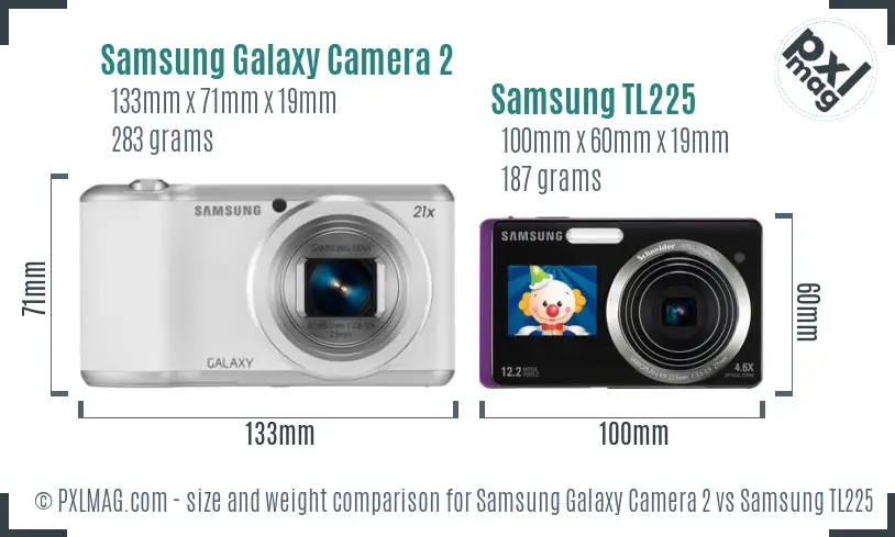 Samsung Galaxy Camera 2 vs Samsung TL225 size comparison Samsung Galaxy Camera 2 vs Samsung TL225 size comparison