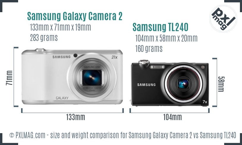 Samsung Galaxy Camera 2 vs Samsung TL240 size comparison