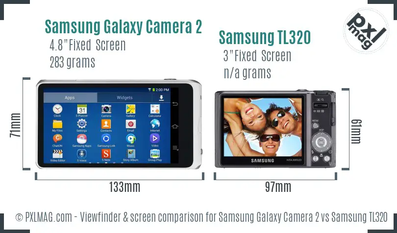 Samsung Galaxy Camera 2 vs Samsung TL320 Screen and Viewfinder comparison Samsung Galaxy Camera 2 vs Samsung TL320 Screen and Viewfinder comparison