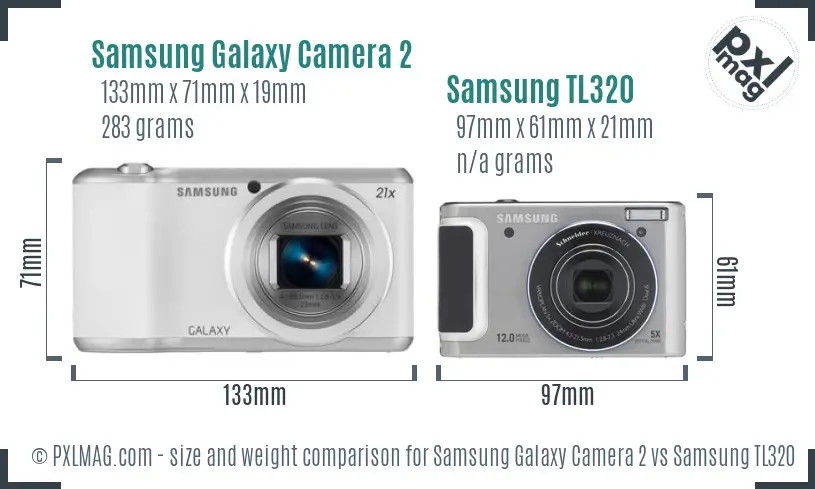 Samsung Galaxy Camera 2 vs Samsung TL320 size comparison Samsung Galaxy Camera 2 vs Samsung TL320 size comparison