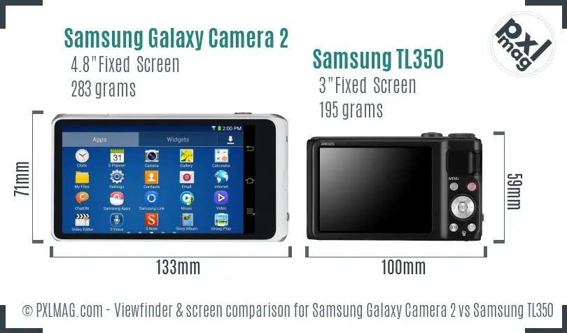 Samsung Galaxy Camera 2 vs Samsung TL350 Screen and Viewfinder comparison