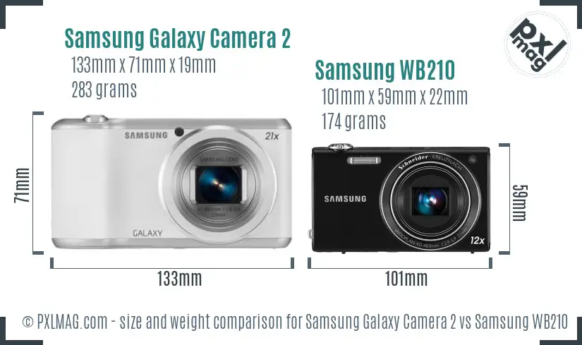 Samsung Galaxy Camera 2 vs Samsung WB210 size comparison