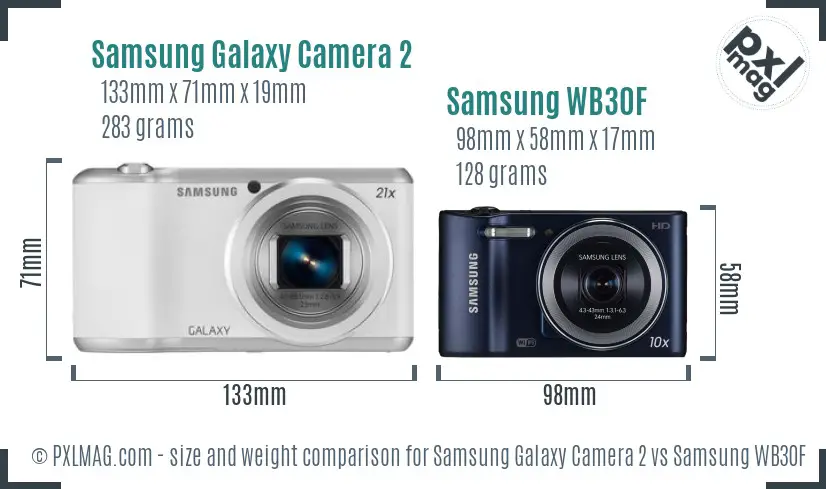 Samsung Galaxy Camera 2 vs Samsung WB30F size comparison