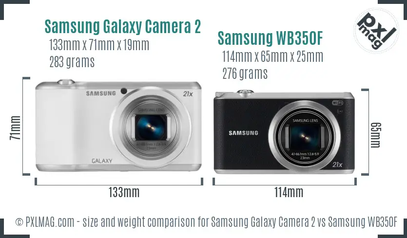 Samsung Galaxy Camera 2 vs Samsung WB350F size comparison