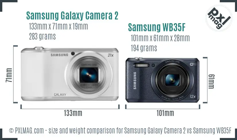 Samsung Galaxy Camera 2 vs Samsung WB35F size comparison