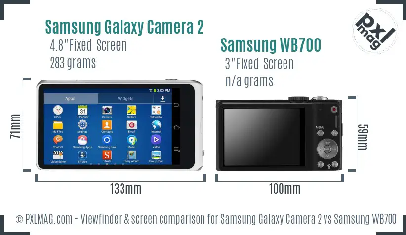 Samsung Galaxy Camera 2 vs Samsung WB700 Screen and Viewfinder comparison